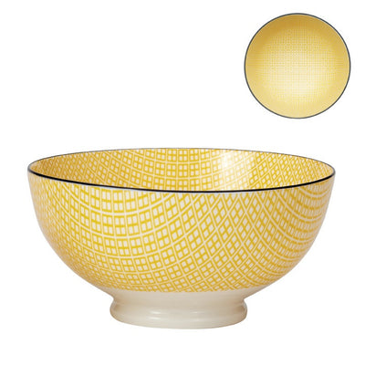 product image for medium kiri porcelain bowl in yellow w black trim design by torre tagus 2 63