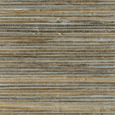 product image of Grasscloth Metallic Wallpaper in Silver/Brown 560