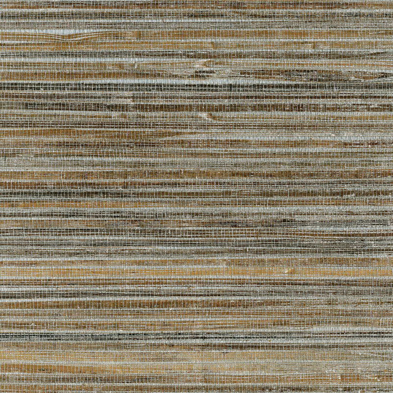 media image for Grasscloth Metallic Wallpaper in Silver/Brown 246