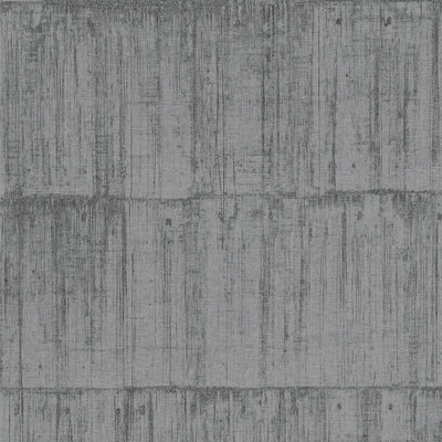 product image of Faux Concrete on Grasscloth Wallpaper in Grey/Black/Silver 590