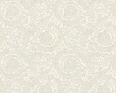 product image of Floral Swirl Textured Wallpaper in Cream from the Versace IV Collection 514