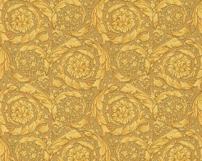 product image of Floral Swirl Textured Wallpaper in Gold from the Versace IV Collection 532