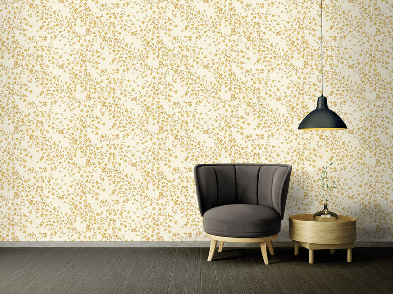 media image for Floral Petite Textured Wallpaper in Beige/Yellow from the Versace IV Collection 28