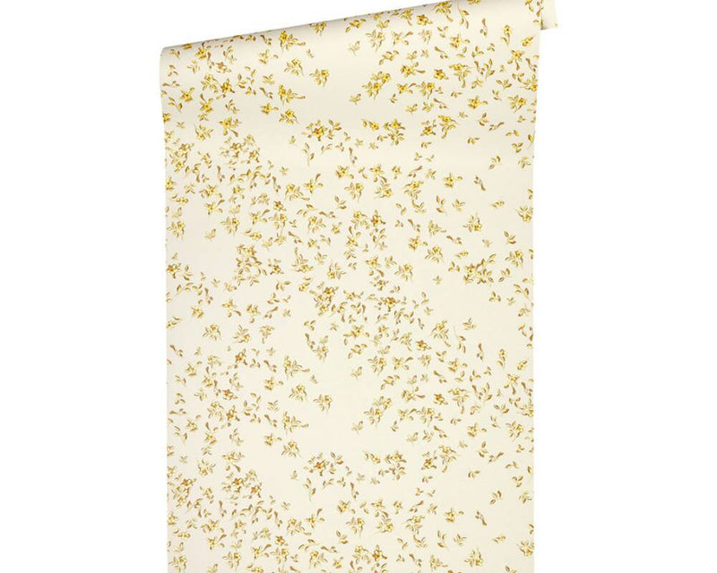 media image for Floral Petite Textured Wallpaper in Beige/Yellow from the Versace IV Collection 210