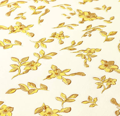 product image for Floral Petite Textured Wallpaper in Beige/Yellow from the Versace IV Collection 38