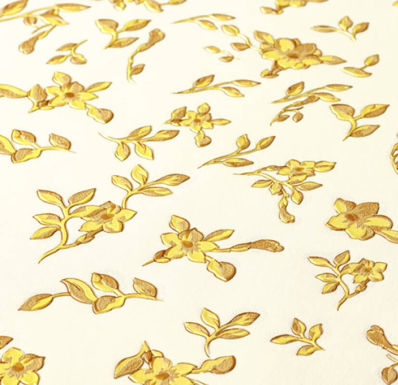 media image for Floral Petite Textured Wallpaper in Beige/Yellow from the Versace IV Collection 23