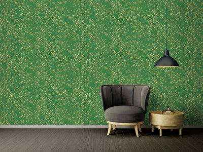 product image for Floral Petite Textured Wallpaper in Green/Gold from the Versace IV Collection 81