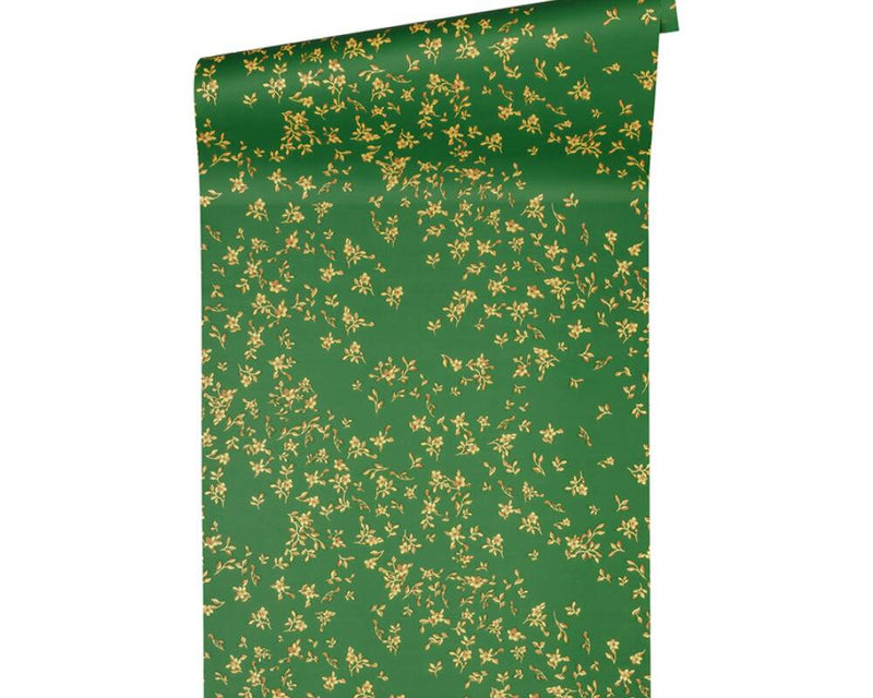 media image for Floral Petite Textured Wallpaper in Green/Gold from the Versace IV Collection 261