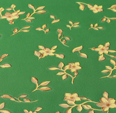 product image for Floral Petite Textured Wallpaper in Green/Gold from the Versace IV Collection 83
