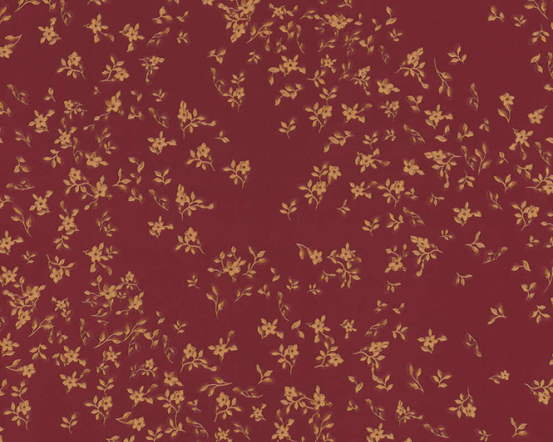 media image for Floral Petite Textured Wallpaper in Red/Gold from the Versace IV Collection 21
