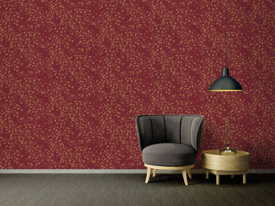 product image for Floral Petite Textured Wallpaper in Red/Gold from the Versace IV Collection 98