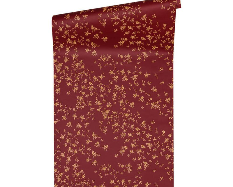 media image for Floral Petite Textured Wallpaper in Red/Gold from the Versace IV Collection 254