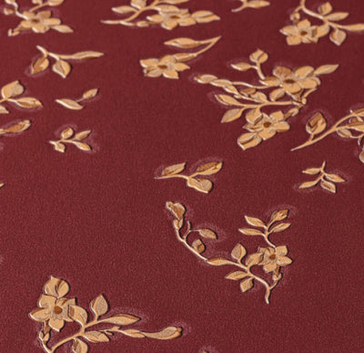 product image for Floral Petite Textured Wallpaper in Red/Gold from the Versace IV Collection 27