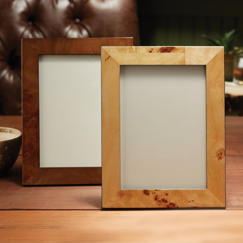 media image for Burled Wood 5" x 7" Photo Frame in Gift Box in Various Colors 281