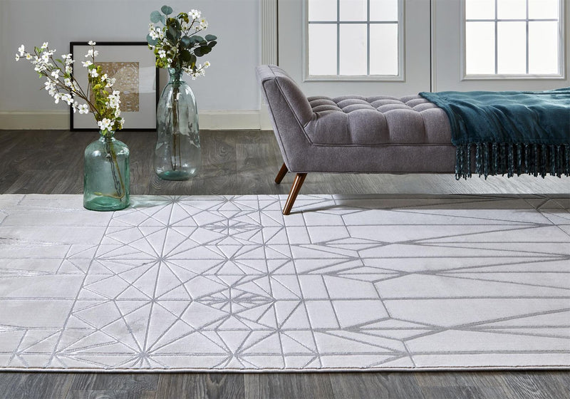 media image for Orin Ivory and Silver Rug by BD Fine Roomscene Image 1 216