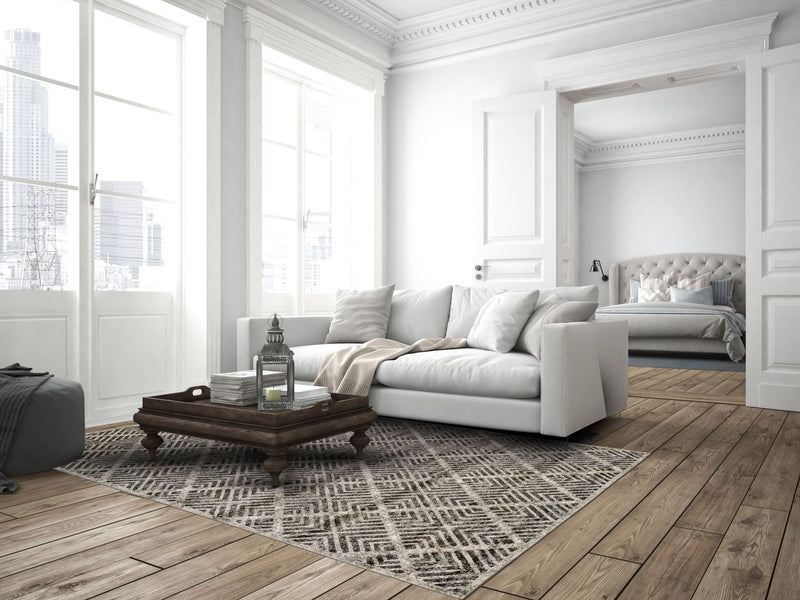 media image for Alessandria Gray and Ivory Rug by BD Fine Roomscene Image 1 296