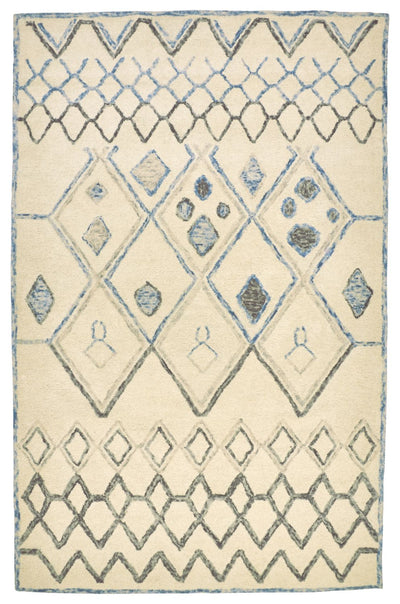 product image of Quillan Hand Tufted Beige and Blue Rug by BD Fine Flatshot Image 1 585