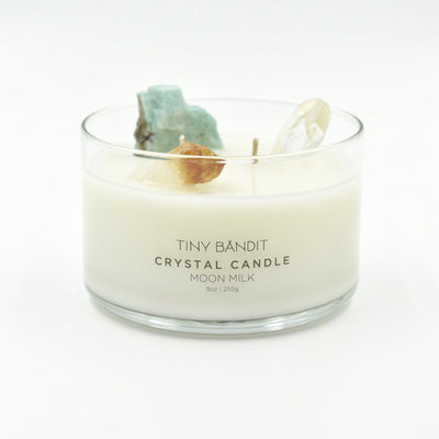product image of moon milk crystal candle in various sizes design by tiny bandit 1 576