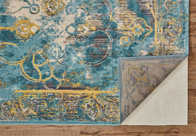 product image for Arsene Teal and Yellow Rug by BD Fine Fold Image 1 54