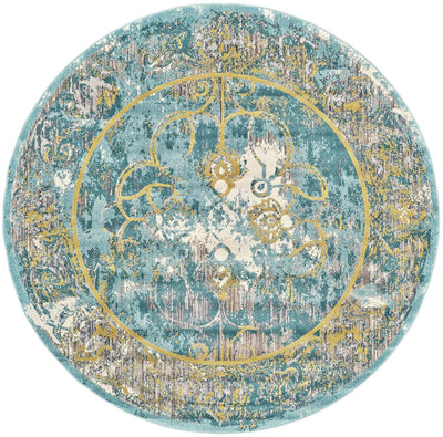 product image for Arsene Teal and Yellow Rug by BD Fine Flatshot Image 1 76