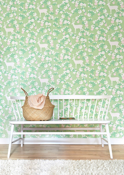 product image for Apple Garden Green Wallpaper by Majvillan 25
