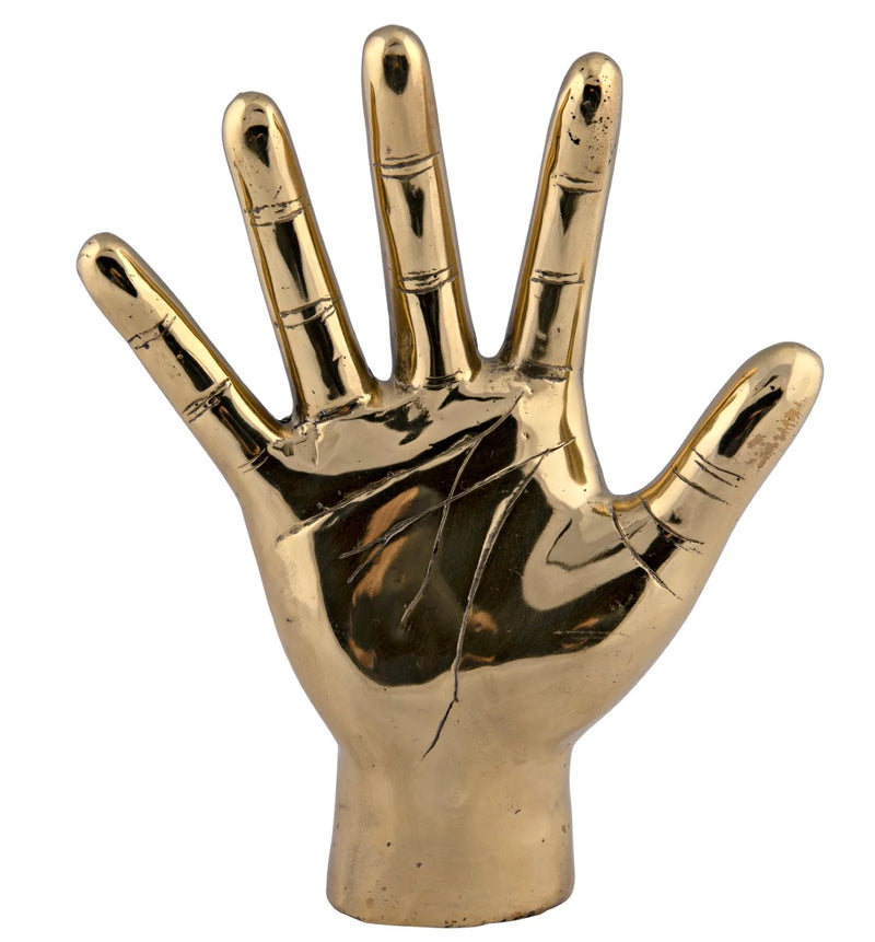 media image for open hand sculpture in brass design by noir 2 284
