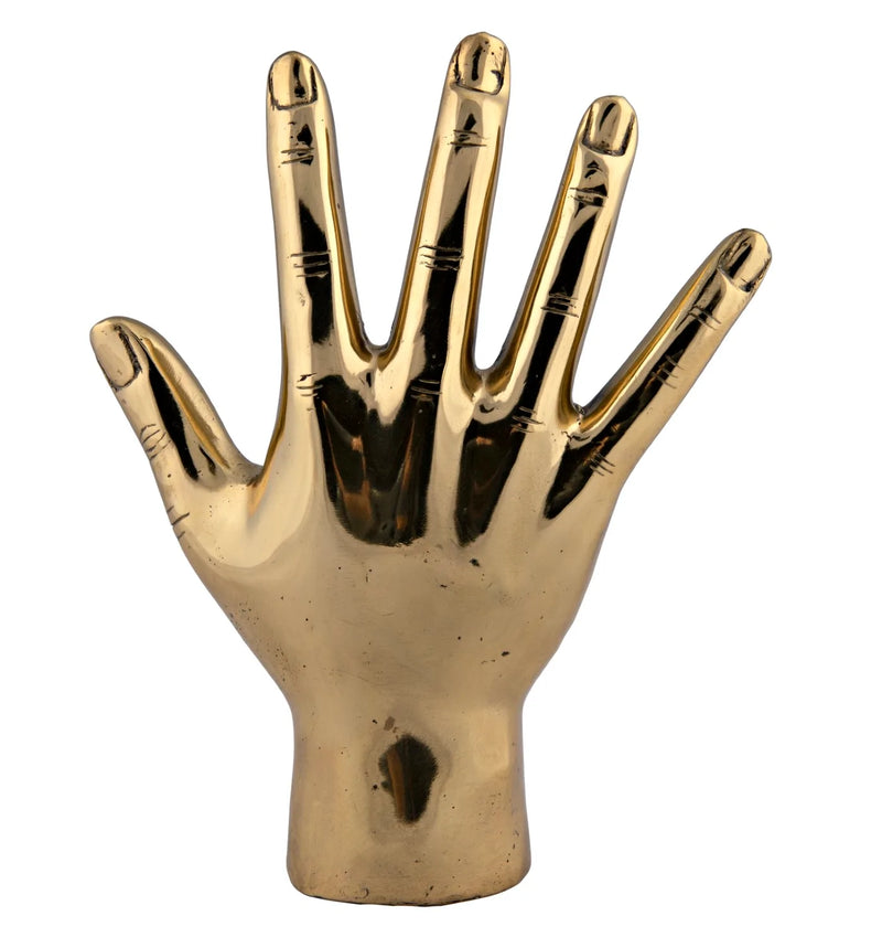 media image for open hand sculpture in brass design by noir 3 279