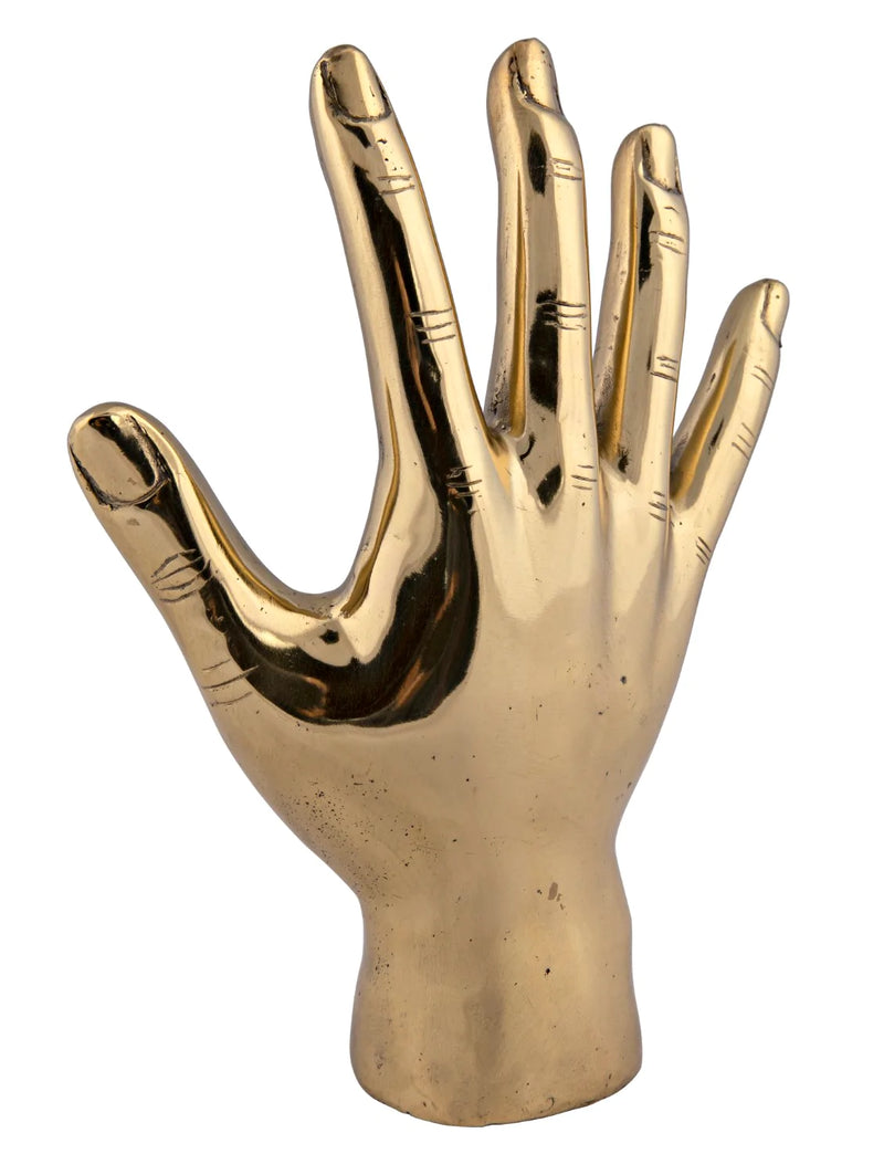 media image for open hand sculpture in brass design by noir 4 278