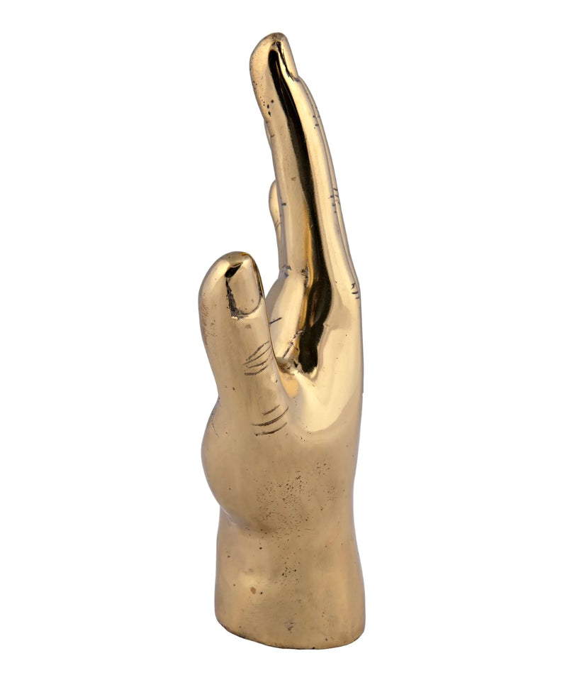media image for open hand sculpture in brass design by noir 5 279