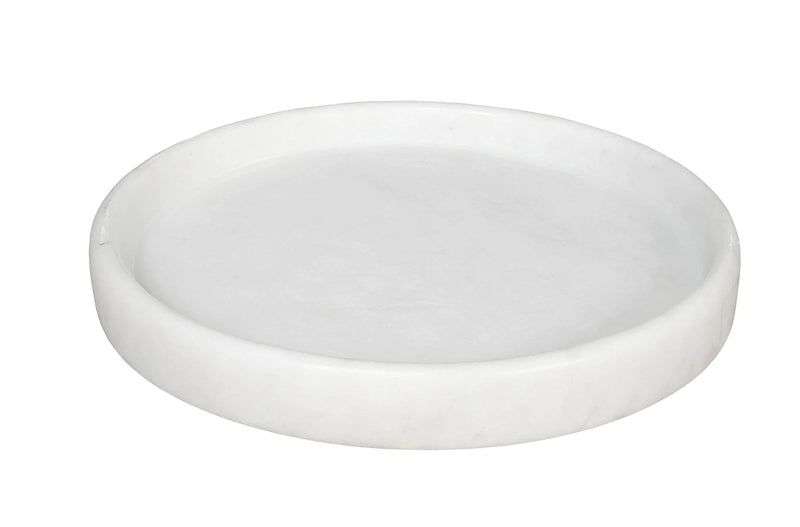 media image for round tray in white stone in various sizes design by noir 1 226