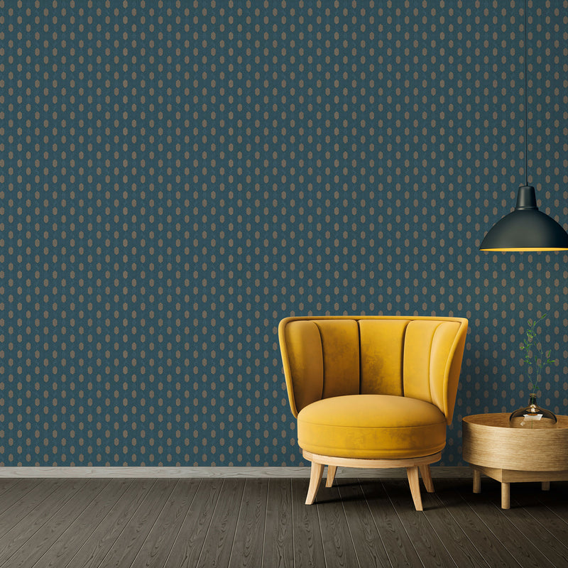 media image for Art Deco Style Geometric Motif Wallpaper in Beige/Blue/Brown from the Absolutely Chic Collection by Galerie Wallcoverings 264