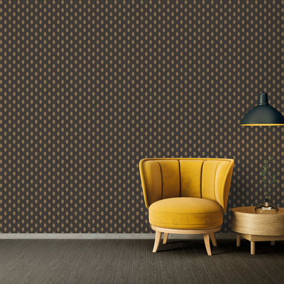 product image for Art Deco Style Geometric Motif Wallpaper in Black/Metallic/Brown from the Absolutely Chic Collection by Galerie Wallcoverings 67