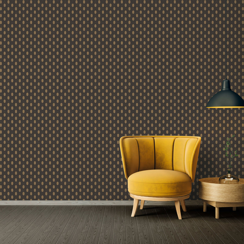 media image for Art Deco Style Geometric Motif Wallpaper in Black/Metallic/Brown from the Absolutely Chic Collection by Galerie Wallcoverings 210