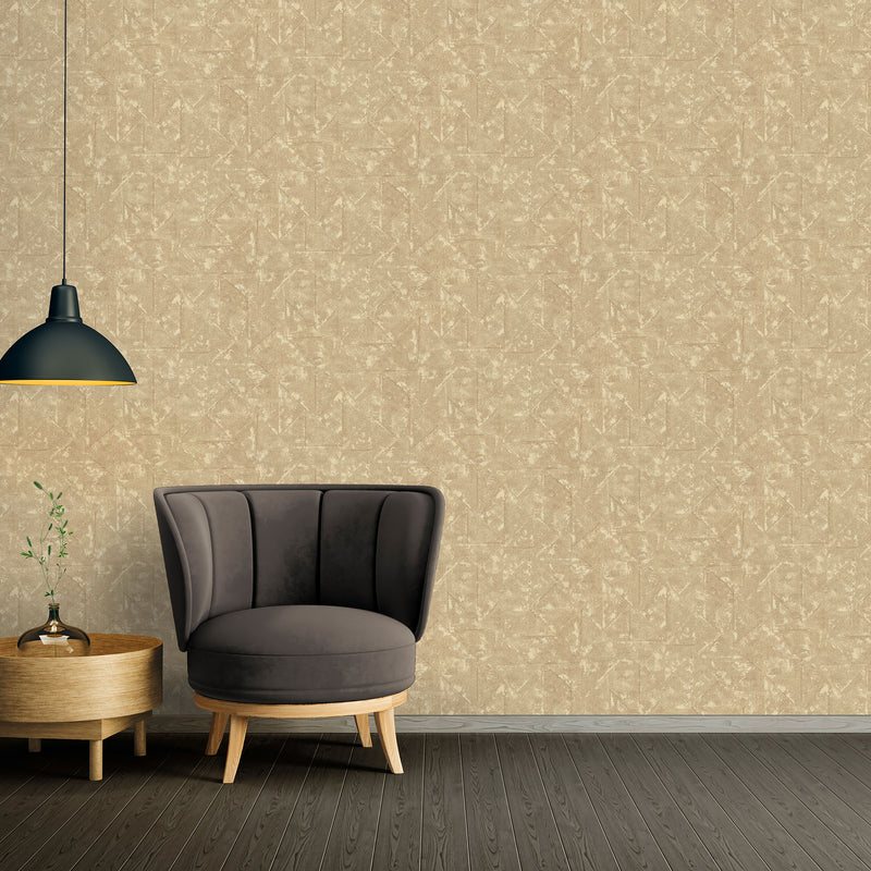 media image for Distressed Geometric Motif Wallpaper in Beige/Brown/Metallic from the Absolutely Chic Collection by Galerie Wallcoverings 253