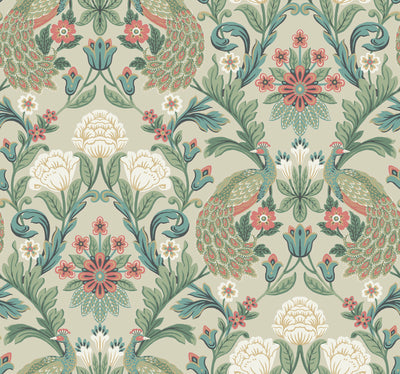 product image for Plume Dynasty Taupe/Multi Wallpaper from the Arts and Crafts Collection by Ronald Redding 91