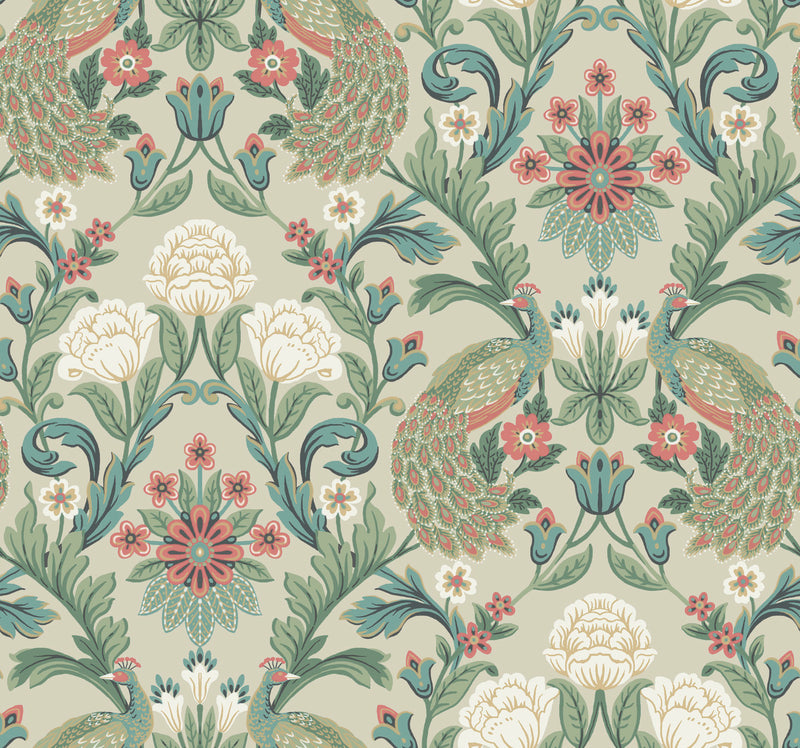 media image for Plume Dynasty Taupe/Multi Wallpaper from the Arts and Crafts Collection by Ronald Redding 236