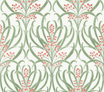 product image of Calluna White/Berry Wallpaper from the Arts and Crafts Collection by Ronald Redding 512