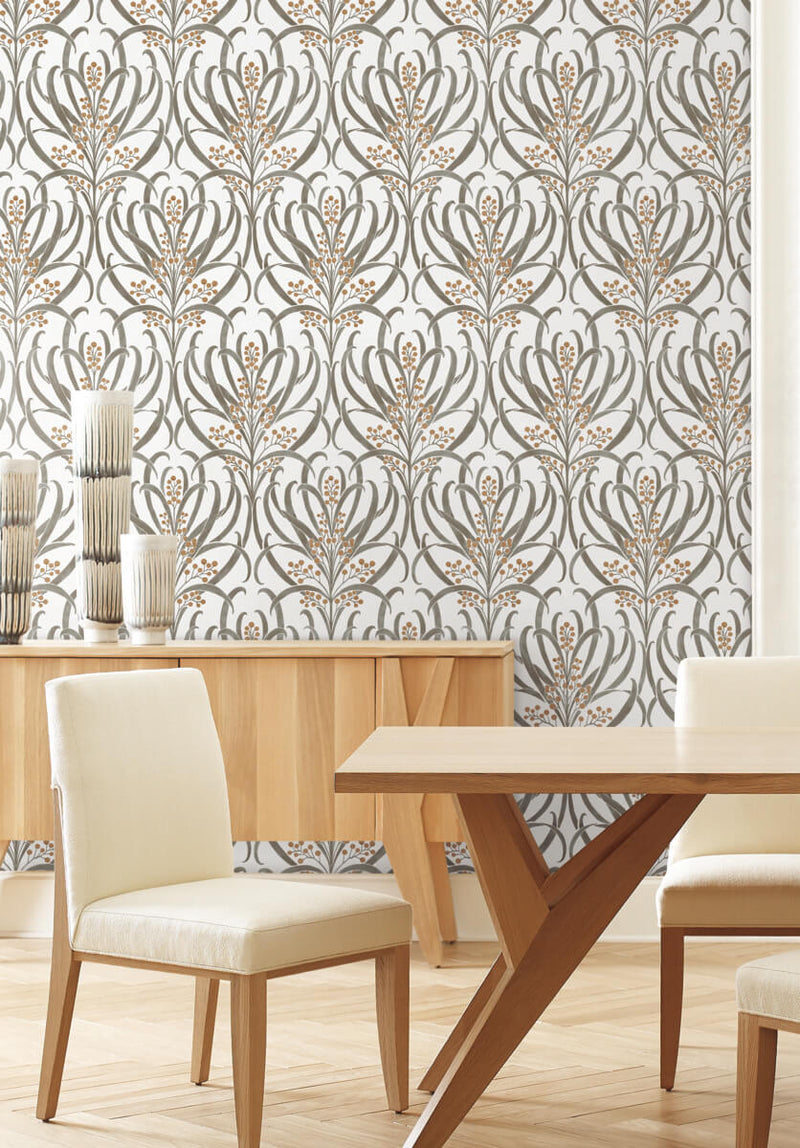 media image for Calluna White/Taupe Wallpaper from the Arts and Crafts Collection by Ronald Redding 269