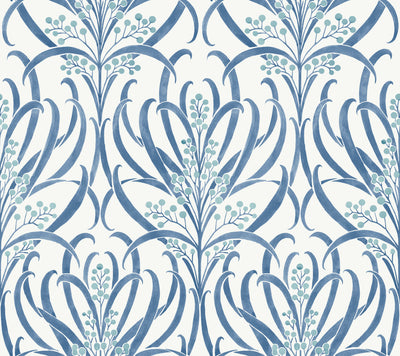 product image of Calluna White/Blue Wallpaper from the Arts and Crafts Collection by Ronald Redding 53