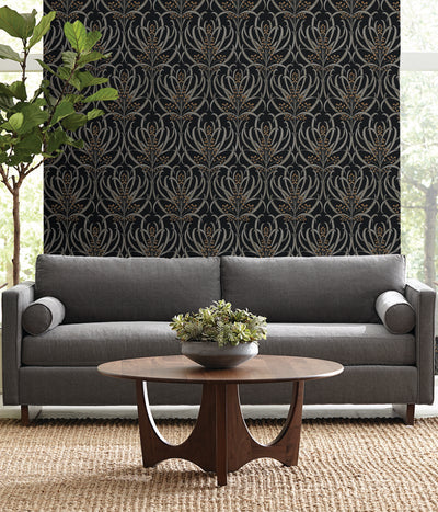 product image for Calluna Black/Gold Wallpaper from the Arts and Crafts Collection by Ronald Redding 48