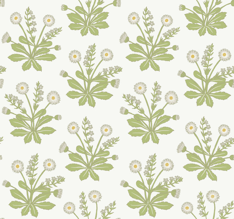 media image for Meadow Flowers White Wallpaper from the Arts and Crafts Collection by Ronald Redding 229