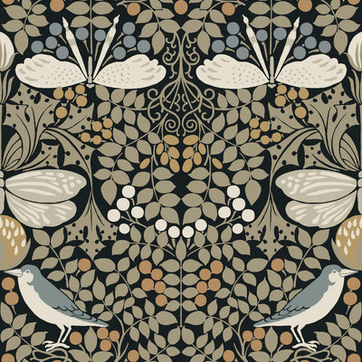 product image for Butterfly Garden Black Wallpaper from the Arts and Crafts Collection by Ronald Redding 18