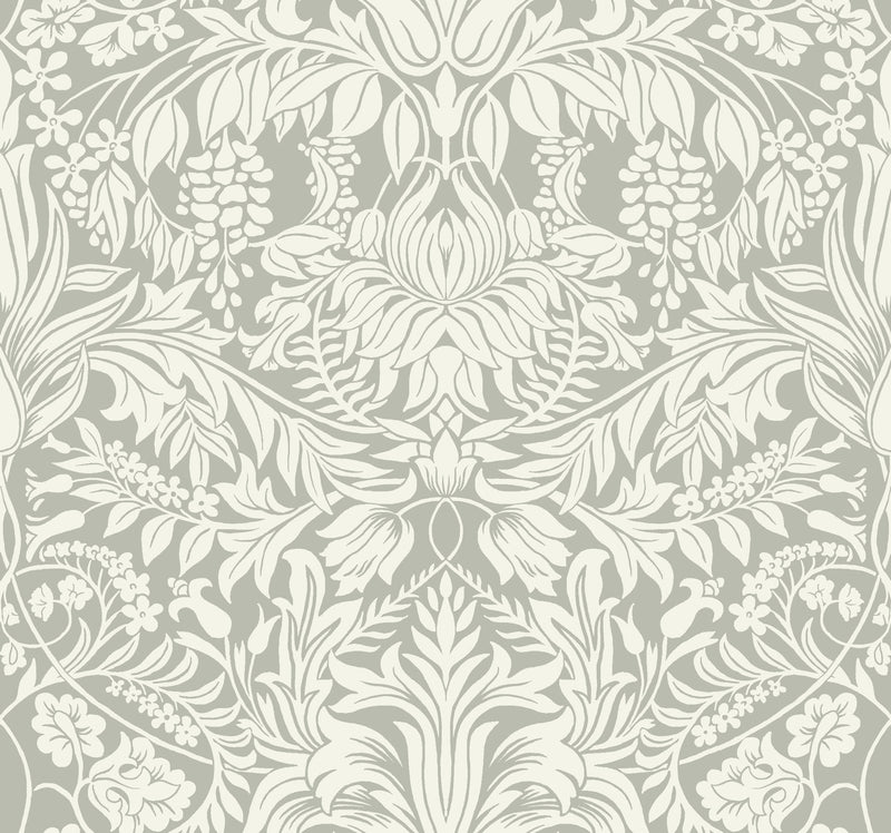 media image for Lockwood Damask Grey Wallpaper from the Arts and Crafts Collection by Ronald Redding 252