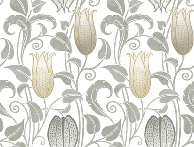 product image of Canterbury Bells Neutrals Wallpaper from the Arts and Crafts Collection by Ronald Redding 534