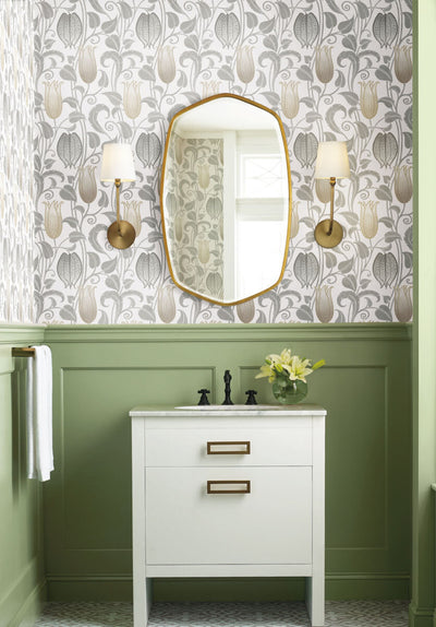 product image for Canterbury Bells Neutrals Wallpaper from the Arts and Crafts Collection by Ronald Redding 5