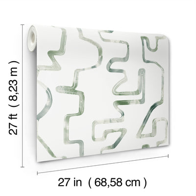 product image for Abstract Aura Wallpaper in Green & Grey 72