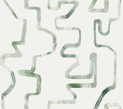 product image of Abstract Aura Wallpaper in Green & Grey 59
