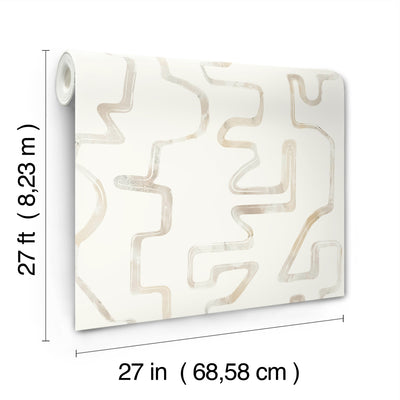product image for Abstract Aura Wallpaper in Caramel & Cream 44