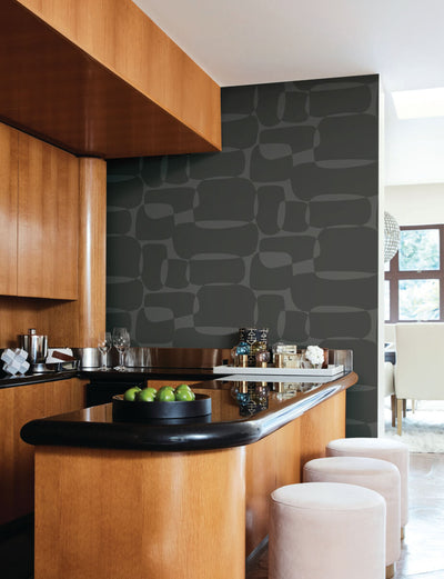 product image for Block Wallpaper in Black & Metallic 69