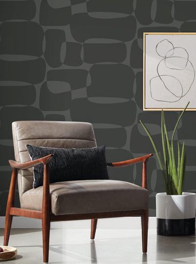 product image for Block Wallpaper in Black & Metallic 16